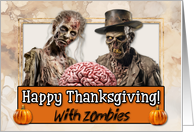 Happy Thanksgiving with Zombies card
