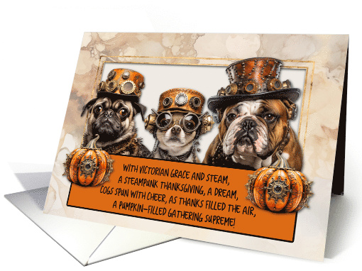 Steampunk Dogs Thanksgiving Limerick card (1778832)