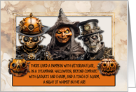 Steampunk Jack O’ Lantern Halloween Limerick 02 card