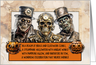 Steampunk Jack O’ Lantern Halloween Limerick 03 card