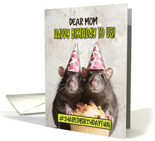 Mom Shared Birthday Cupcake Rats card (1779184)