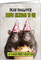 Daughter Shared Birthday Cupcake Rats card