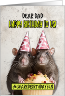 Dad Shared Birthday Cupcake Rats card