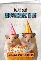 Son Shared Birthday Cupcake Hamsters card
