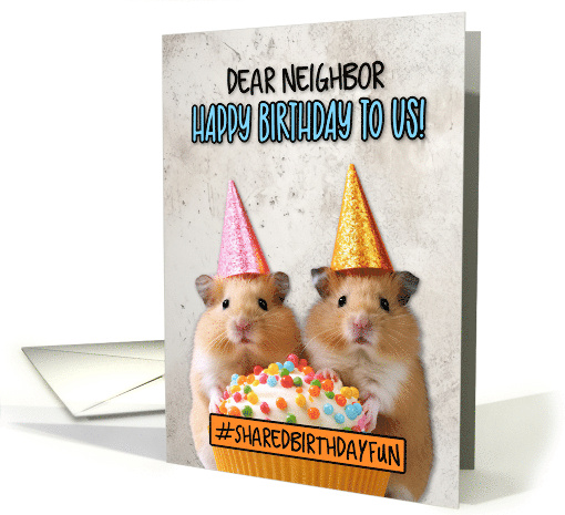 Neighbor Shared Birthday Cupcake Hamsters card (1779204)