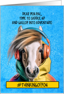 Pen Pal Equestrian Camp Headphones Pony card