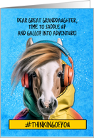 Great Granddaughter Equestrian Camp Headphones Pony card