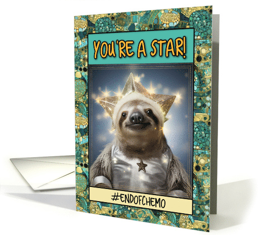End of Chemo Congratulations Star Sloth card (1780202)