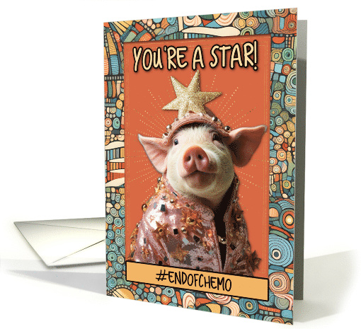 End of Chemo Congratulations Star Piglet card (1780208)