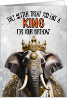 Birthday Elephant King card