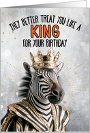 Birthday Zebra King card