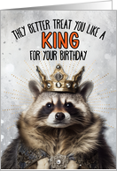 Birthday Raccoon King card
