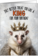 Birthday Opossum King card