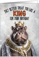 Birthday Hippo King card