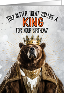 Birthday Brown bear King card