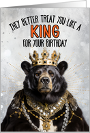 Birthday Black bear King card