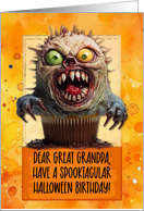 Great Grandpa Halloween Birthday Monster Cupcake card
