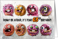 63 Years Old Halloween Birthday Monster Donuts card