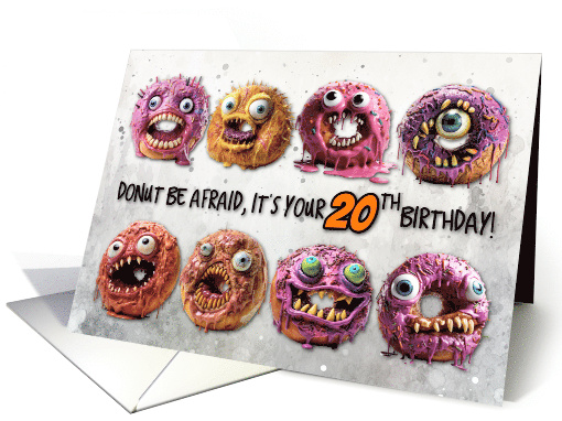 20 Years Old Halloween Birthday Monster Donuts card (1781412)