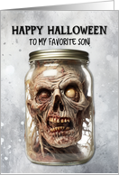 Son Zombie in a Jar Halloween card