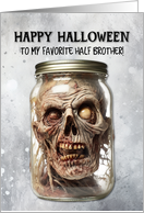 Half Brother Zombie in a Jar Halloween card