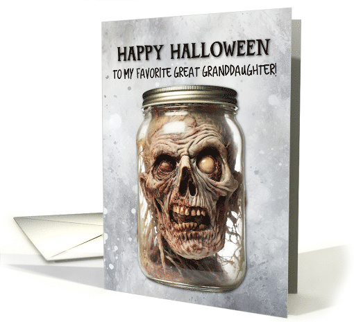 Great Granddaughter Zombie in a Jar Halloween card (1781602)
