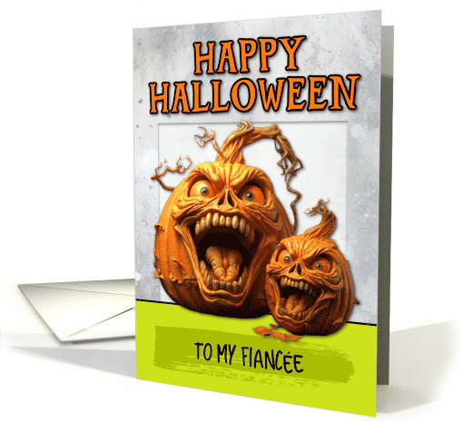 Fiancee Scary Pumpkins Halloween card (1782286)