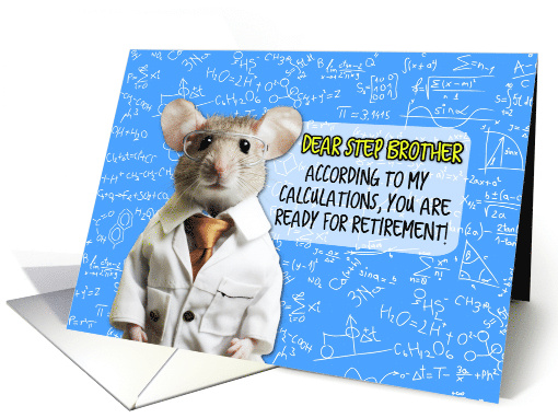 Step brother Retirement Congratulations Math Mouse card (1782618)