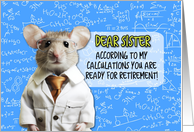 Sister Retirement Congratulations Math Mouse card