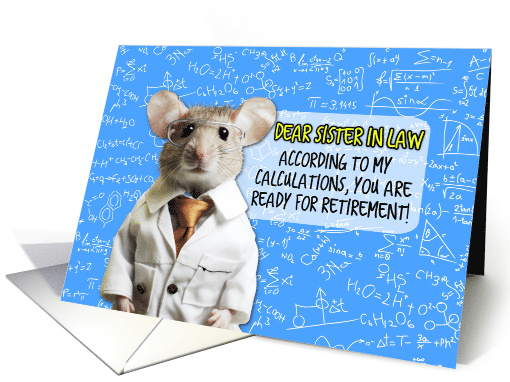 Sister in Law Retirement Congratulations Math Mouse card (1782626)