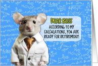 Boss Retirement Congratulations Math Mouse card