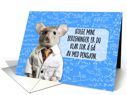 Norwegian Retirement Congratulations Math Mouse card (1782676)