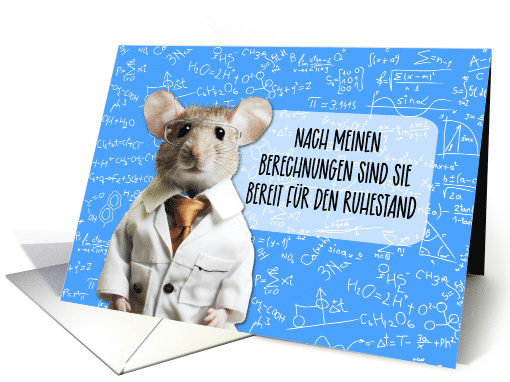 German Retirement Congratulations Math Mouse card (1782680)