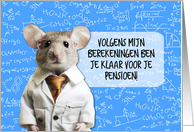 Dutch Retirement Congratulations Math Mouse card