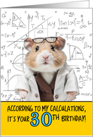 30 Years Old Birthday Math Hamster card