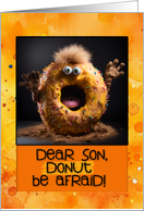 Son Scary Donut Halloween Birthday card
