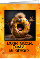 Sister Scary Donut Halloween Birthday card