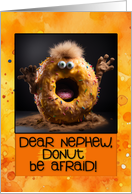 Nephew Scary Donut Halloween Birthday card