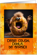 Cousin Scary Donut Halloween Birthday card