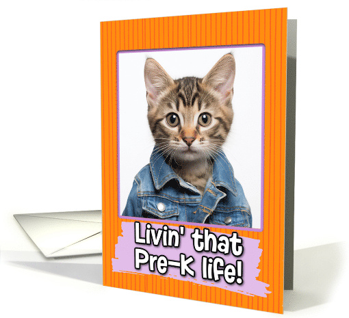 First Day in Pre-K Tabby Kitten card (1786152)