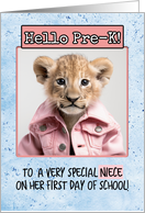 Niece First Day in Pre-K Lion Cub card