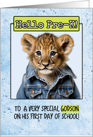 Godson First Day in Pre-K Lion Cub card