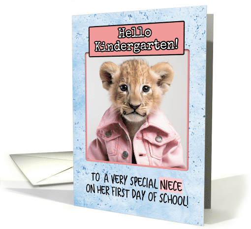 Niece First Day in Kindergarten Lion Cub card (1786236)