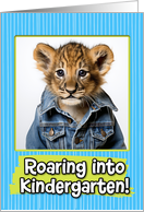 First Day in Kindergarten Lion Cub card