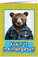 First Day in Kindergarten Bear Cub card