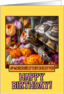 Happy Birthday Tortoise Sitter from Pet Tortoise Tulips card