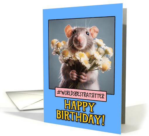 Happy Birthday Rat Sitter from Pet Rat Daisies card (1786732)