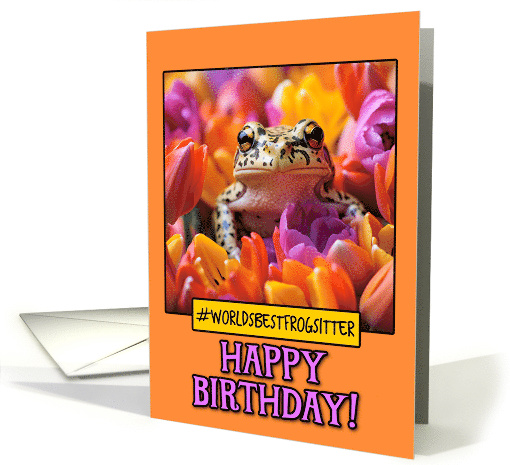Happy Birthday Frog Sitter from Pet Frog tulips card (1786768)