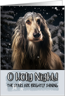 Afghan Hound O Holy Night Christmas card