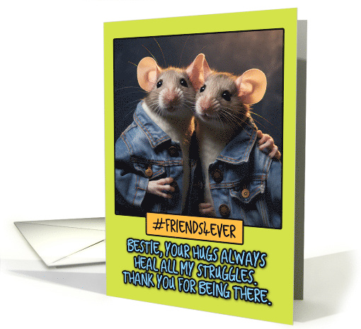 Thank You Friend Mice in Denim card (1787390)